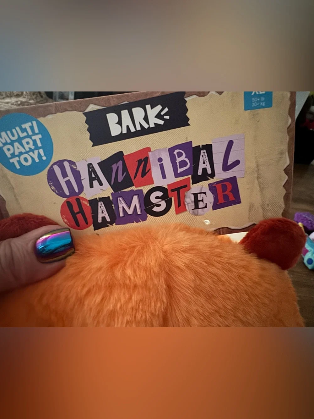 Bark Box Super Chewer XXL Hannibal Hamster 4 toys in 1 crinkle & squeak NEW